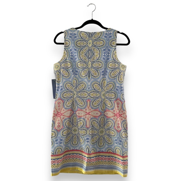 NWT London Times Multicolor Floral Mini Sleeveless Sundress Artsy Stretch Size 8 - Picture 4 of 10